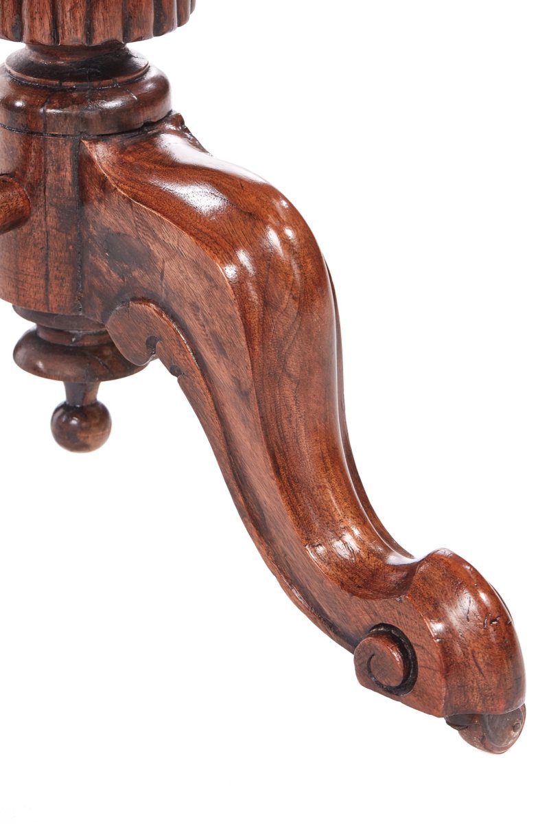 Outstanding Early Victorian 19th Century Inlaid Burr Walnut Writing or Sewing Table - Image 6